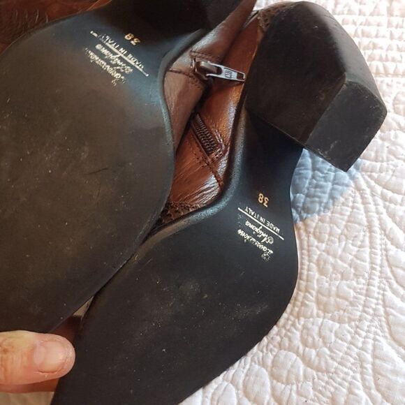 🦋Lavorazione Artigiana🦋 HANDMADE in  Italy Womens Leather Boots Size 38 - Picture 9 of 15